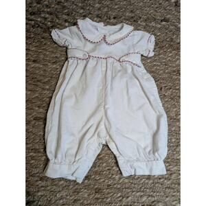 Anvy Kids Long Bubble size 3 Months White Red Longall Boutique Cotton